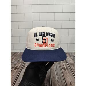 San Diego Padres Vintage 98 Division Champions Adjustable Snapback Hat Cut Tags